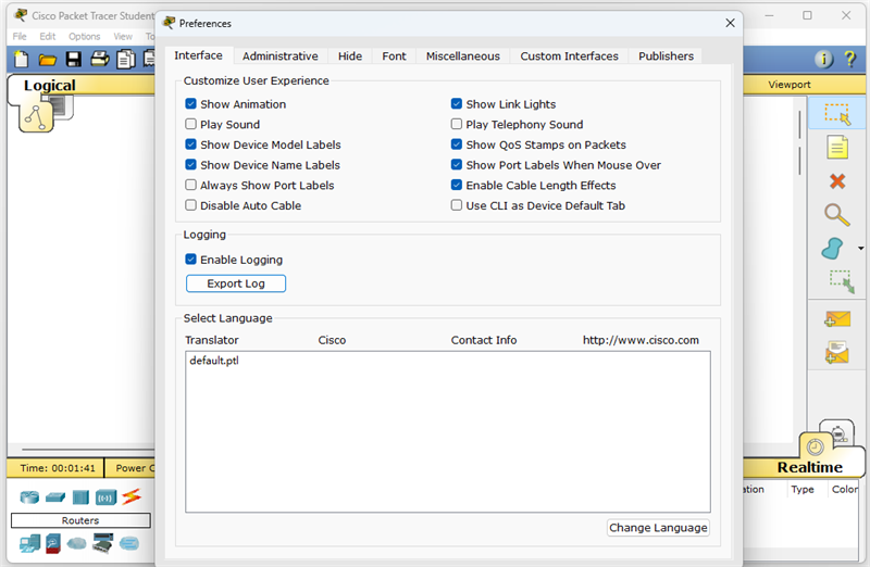 Cisco Packet Tracerͼ1